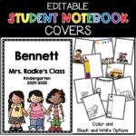 editable student notebook covers cvr