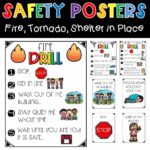 School Safety Posters: Fire, Tornado, Shelter in Place