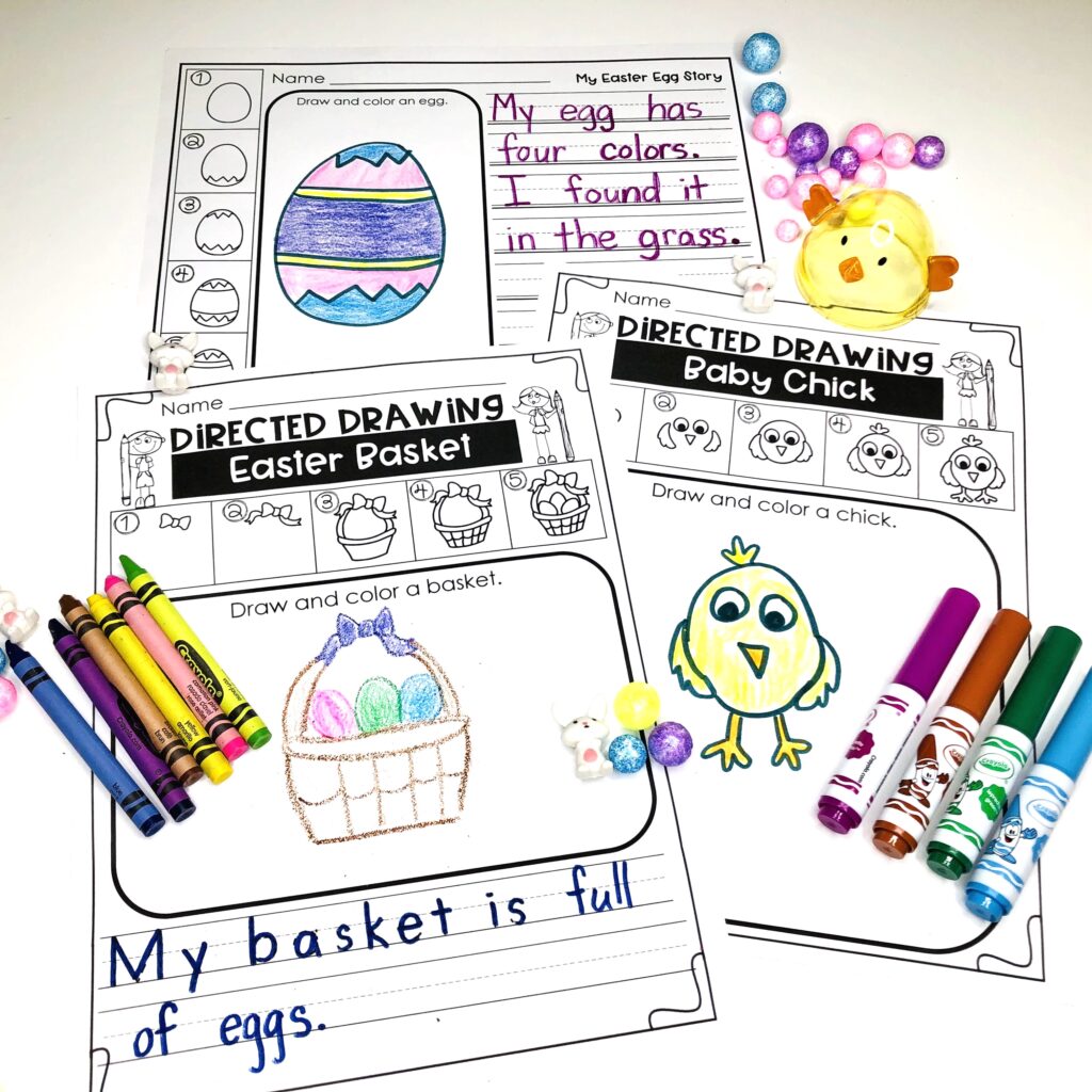 Easter Fun and Learning in Kindergarten: Easter Directed Drawings