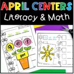 April Literacy and Math Centers Bundle for Kindergarten
