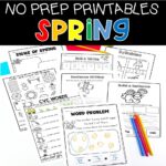 Spring No Prep Printables for Kindergarten