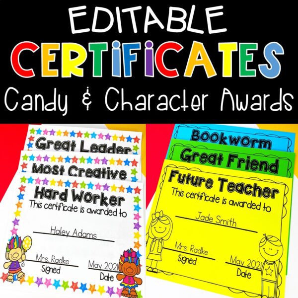 Editable Certificates and Awards