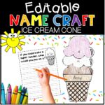 Editable Ice Cream Cone Name Craft