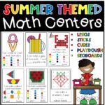 summer themed math centers cover