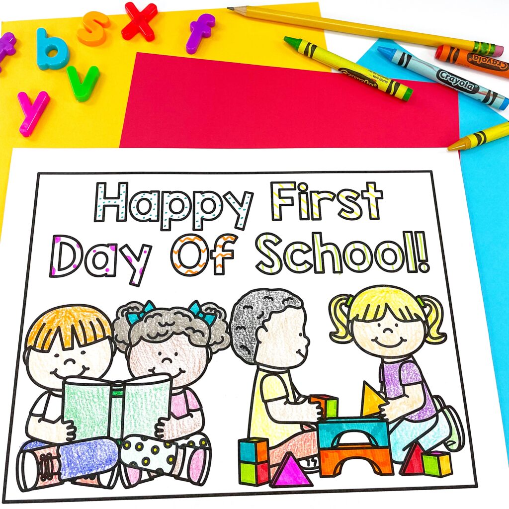 Coloring Page - Prepare for the First Week of Kindergarten