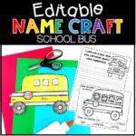 School Bus Editable Name Craft
