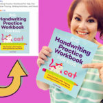 Inside pages of Big Handwriting Practice Workbook for Kids featuring letter and number tracing activities for preschool and kindergarten learners.”